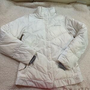 Columbia White Ski Jacket with Quilted Design | SIZE S | OMNI-SHIELD